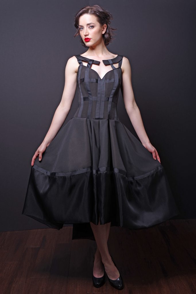 Silk-Faille Fit and Flare Dress – Olga Banartsev